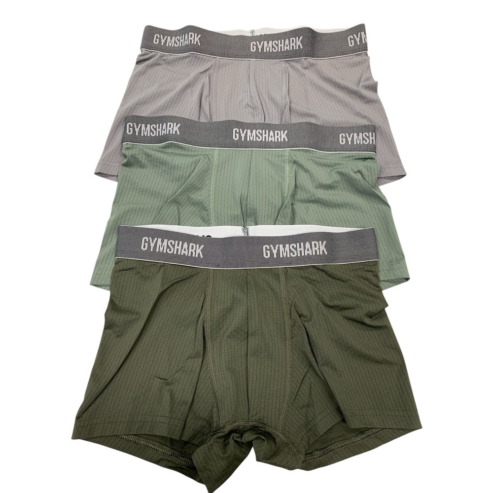 Gymshark  Men's Sport Tech Boxer 3 Pack Green Size Small New In Bag